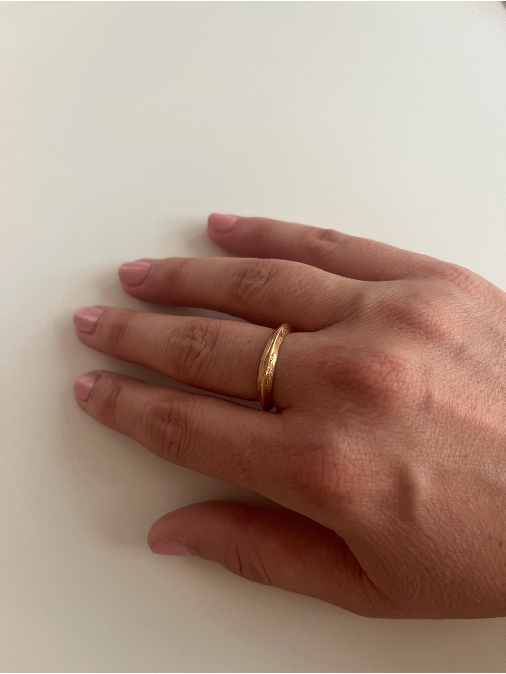 Classic Textured Gold Band Ring - Women Jewelry